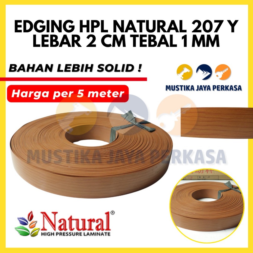 Per 5 Meter Edging HPL Natural NE 207 Y Motif Woodgrain Serat Kayu