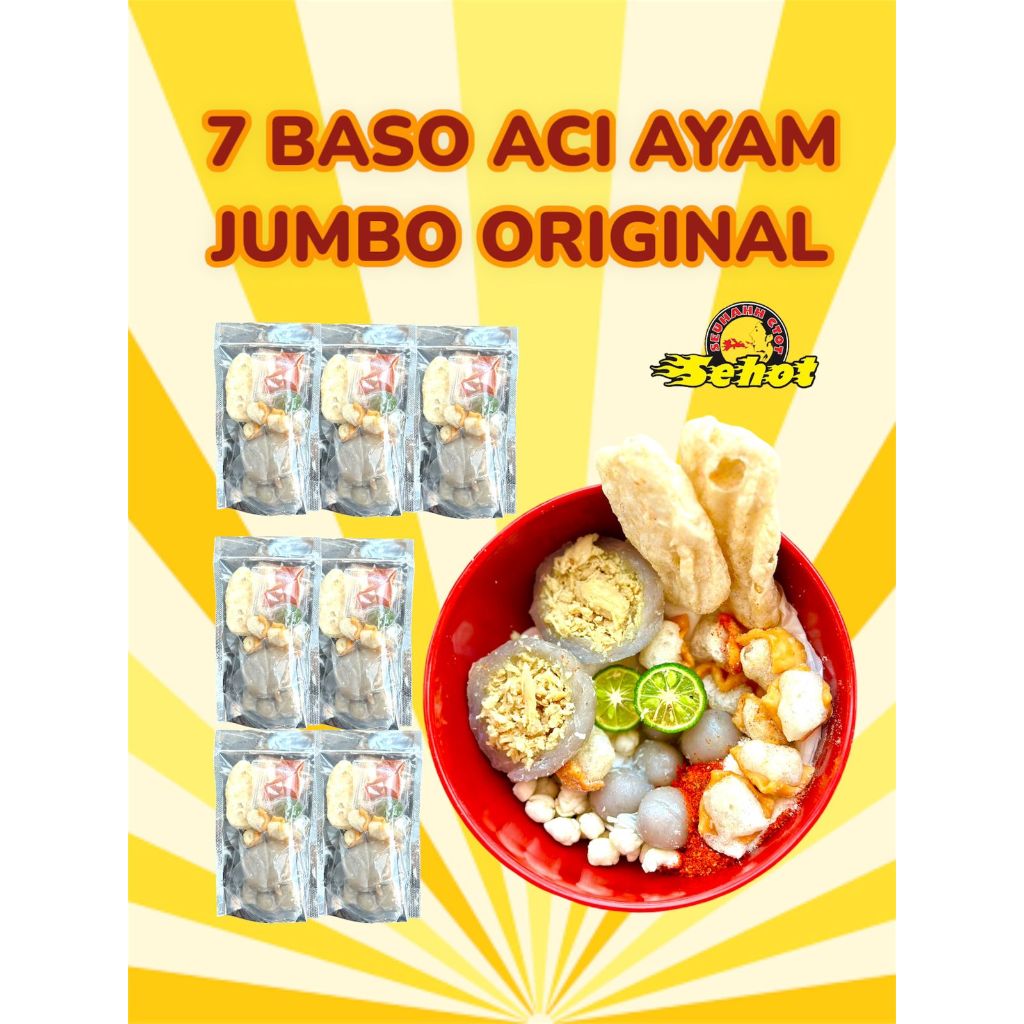 

PAKET HEMAT 7 BUNGKUS BASO ACI AYAM JUMBO ORIGINAL