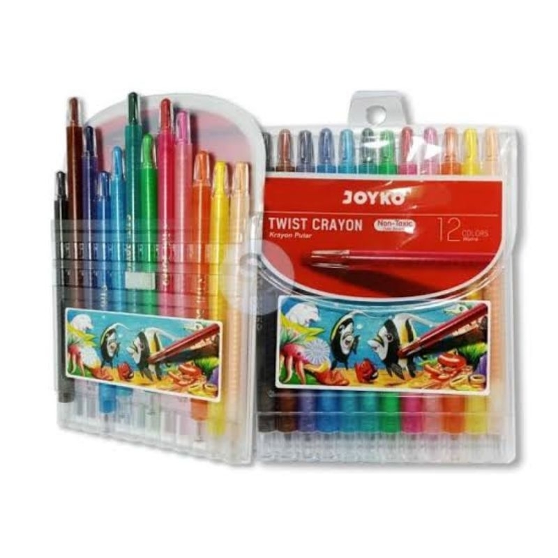 

[1 SET ] Krayon Putar / Twist Crayon Joyko 12 Warna Panjang Original