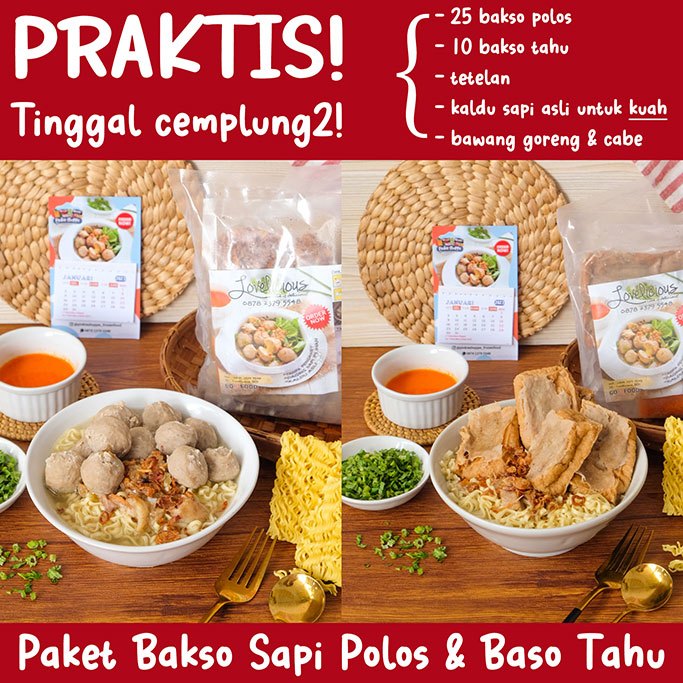 

Paket Bakso Sapi Halus & Baso Tahu Frozen ( HALAL ) - makanan beku Arisan Pesta Ulang Tahun Ultah