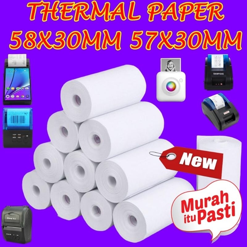 

Thermal Paper Roll 57x30 58x30 Cetak Hitam Kertas Thermal Strip Ungu MurahKertas