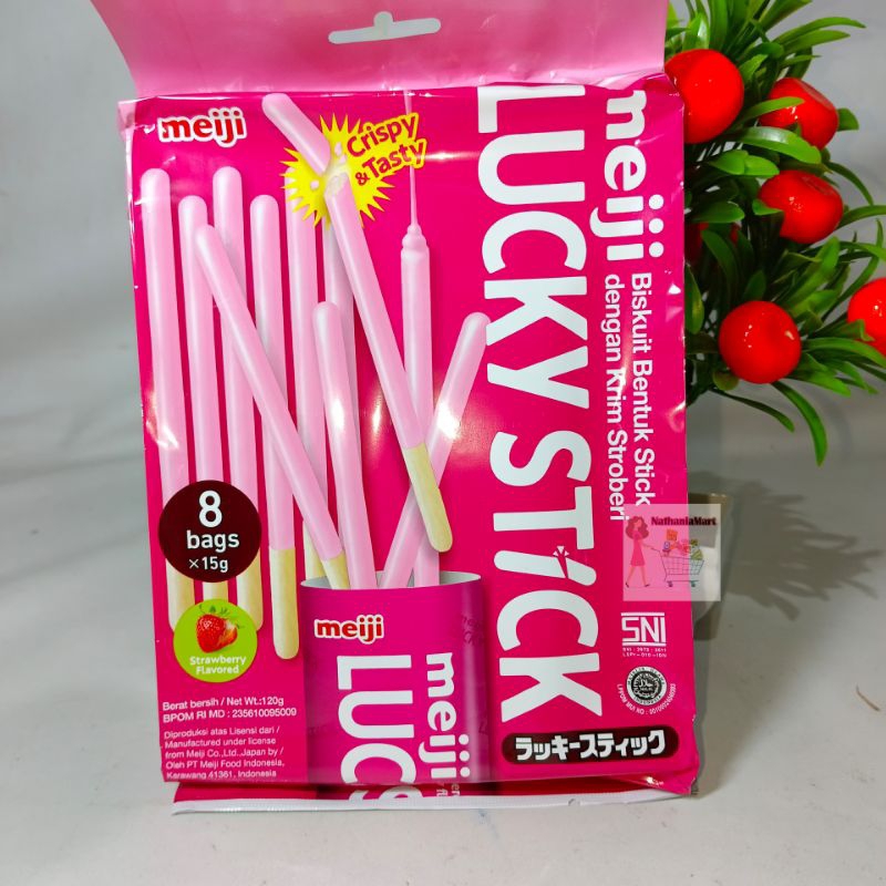 

Meiji Lucky Stick Biscuit Strawberry 8bags x 15Gr