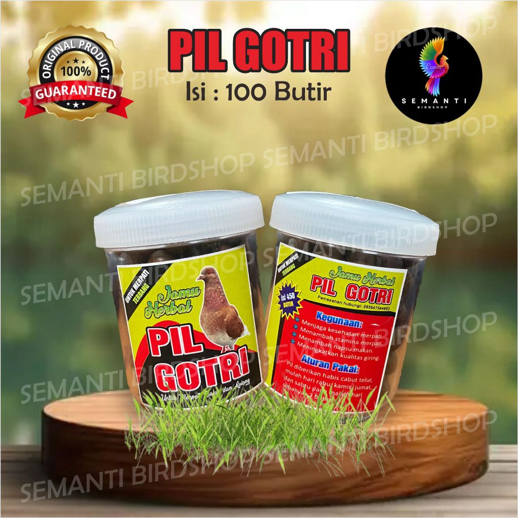 JUAL PIL GOTRI 1 BOTOL ISI 100 BUTIR JAMU VITAMIN MERPATI TINGGIAN MEJAAN BALAP POS NAFAS PANJANG
