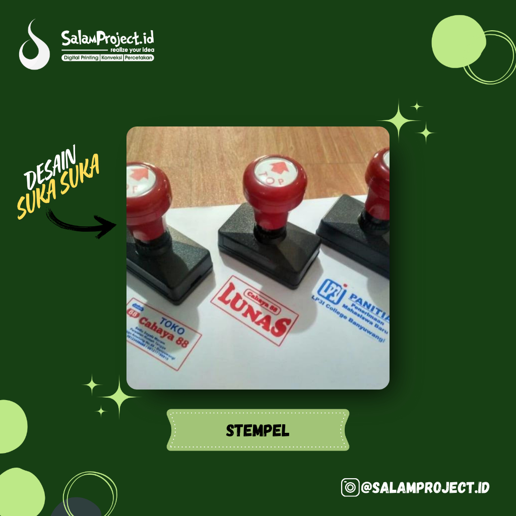 Stempel kotak/bulat, Desain custom/Stempel flash