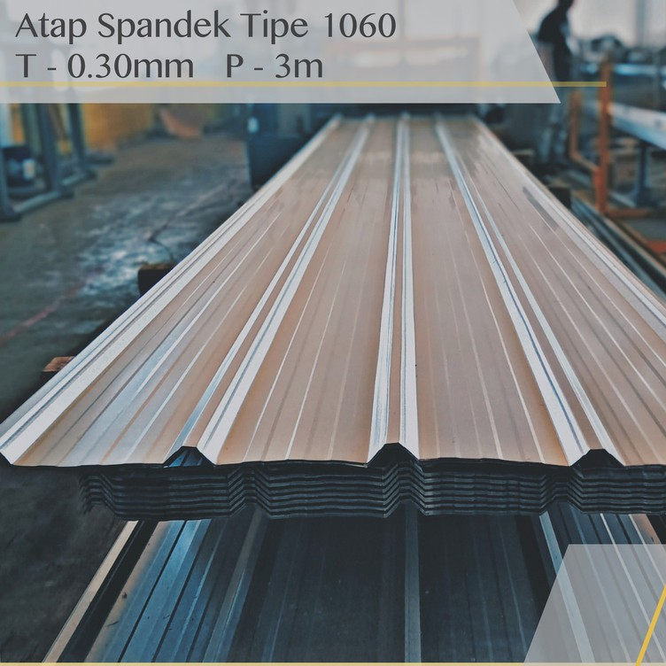 Atap Spandek 0.30 mm x 3 mtr Galvalum Zincalum SUPRADEK BAHAN SNI Type 1060