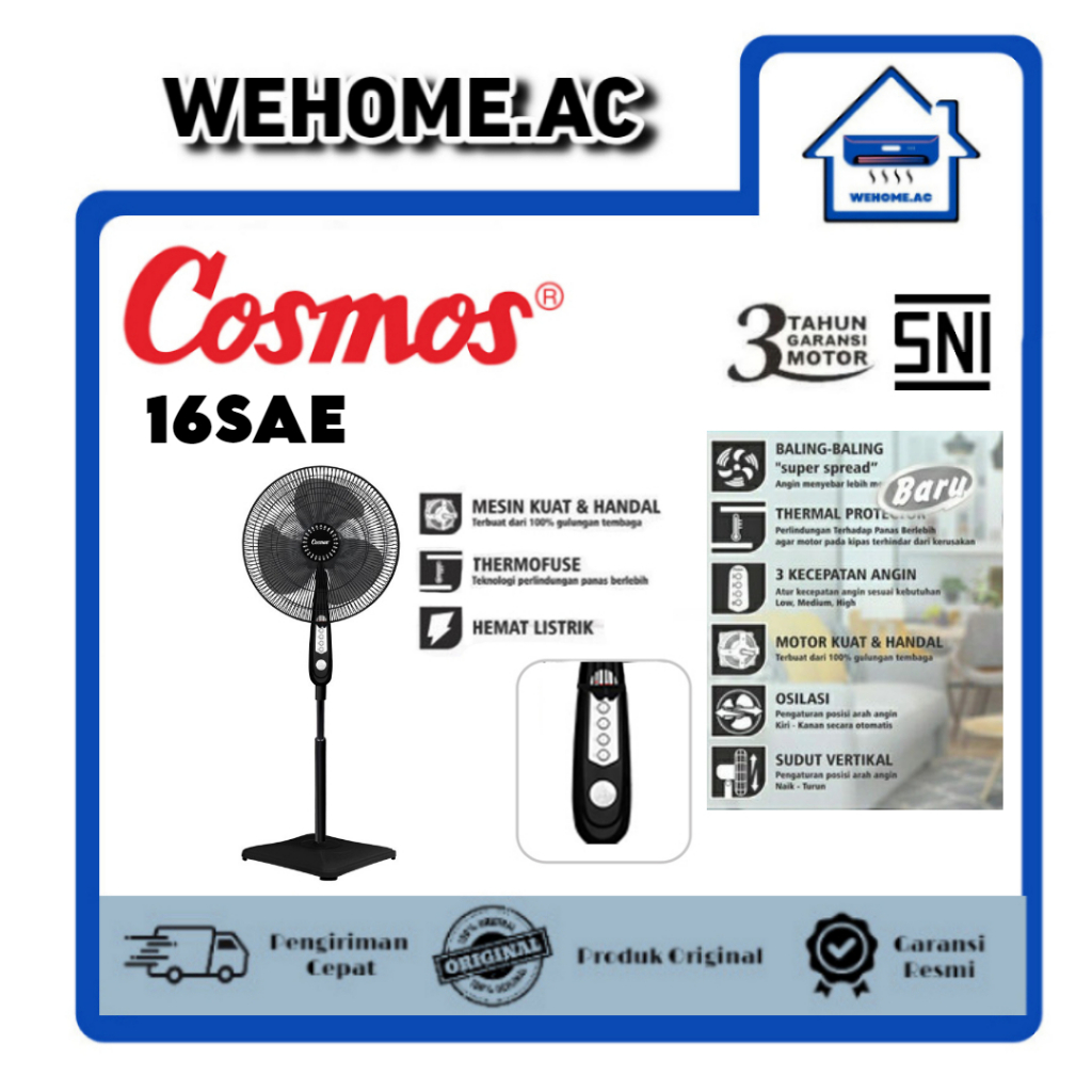 Kipas Cosmos Berdiri 16SAE Kipas Angin Berdiri Cosmos 16 Inch Stand Fan Cosmos