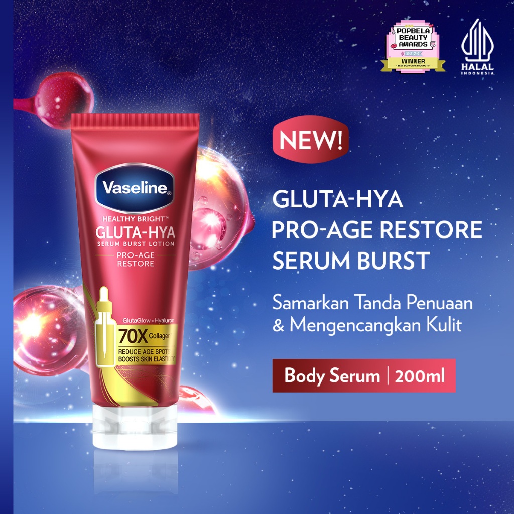 VASELINE GLUTA-HYA PROAGE RESTORE 70X COLLAGEN 200ML