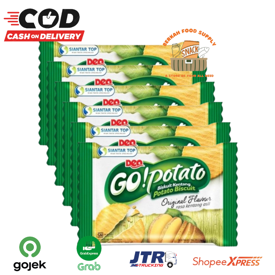 

[ BERKAH ] Deo Go!Potato Go Potato Biscuit Kentang Pack isi 20 x 8gr Siantar Top Biskuit Kentang Rasa Original Cheese Snack Cemilan Murah Halal