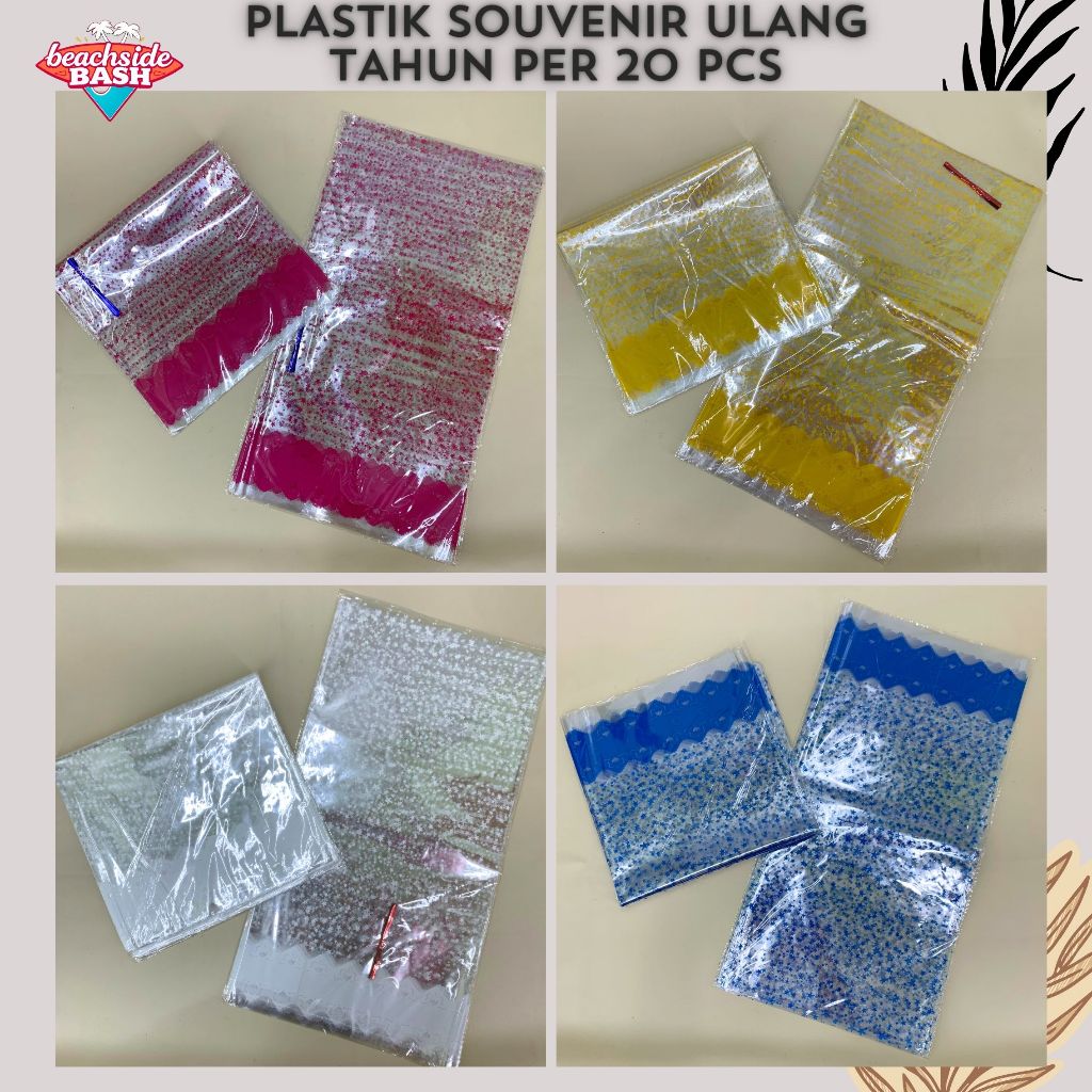 

plastik souvenir per lusin plastik ulang tahun plastik OPP 24x45 cm