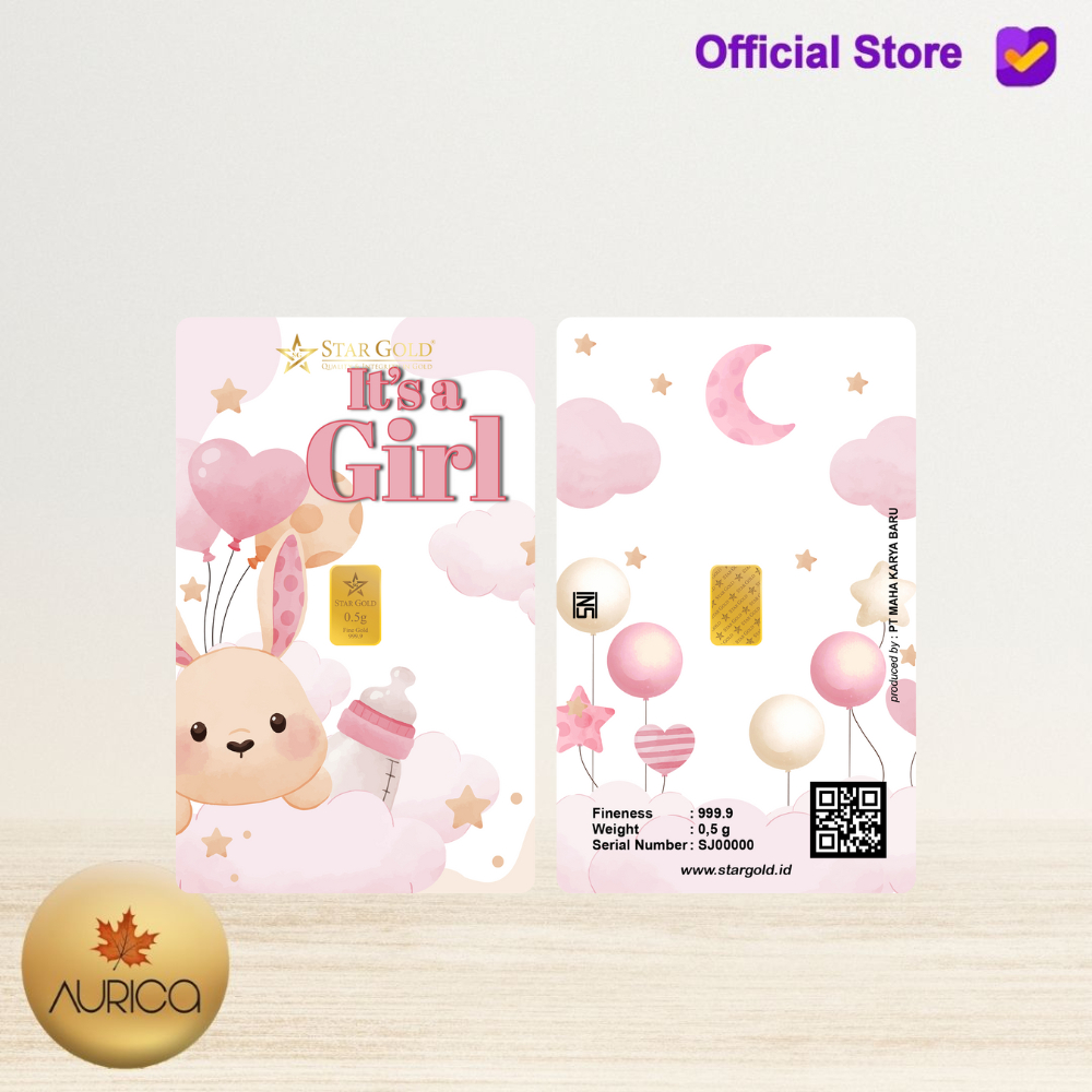 Logam Mulia Star Gold Series Baby Girl 03 0.5gram dan 1gram