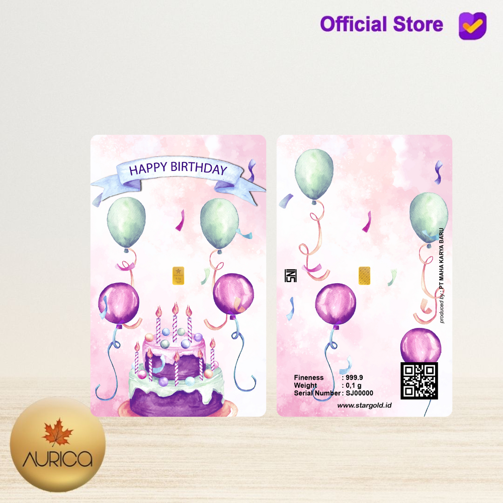 Logam Mulia Star Gold Series Birthday 03 0.1gram dan 0.25gram