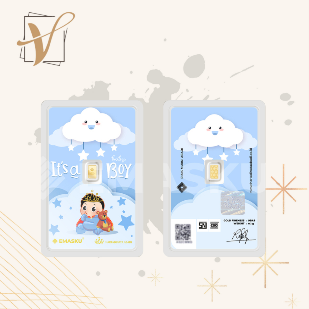 Logam Mulia Micro Gold Emasku Baby Boy 0.1gram dan 0.25gram