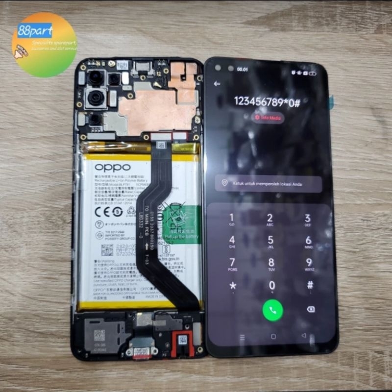 LCD + TS OPPO RENO 4 RENO 4F 4 LITE A93 F17 PRO OLED ON FINGER