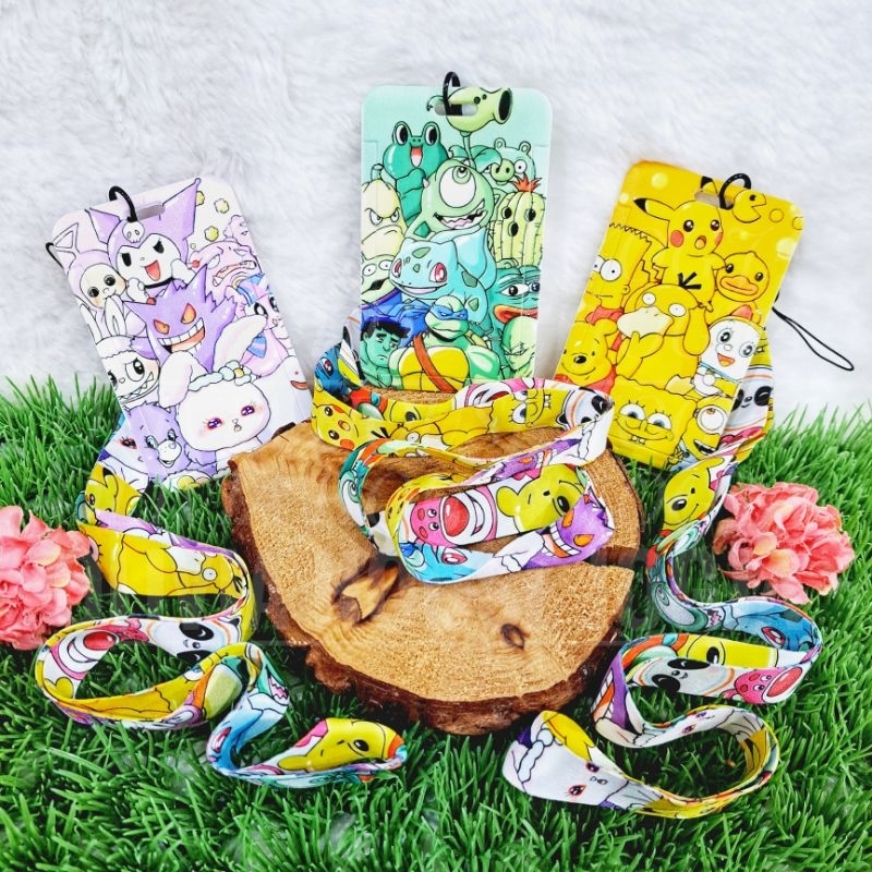 

ID Card Holder Pikachu Tali Lanyard Card Holder Pokemon Mix Name Tag Kuromi Mix Tali Pengait