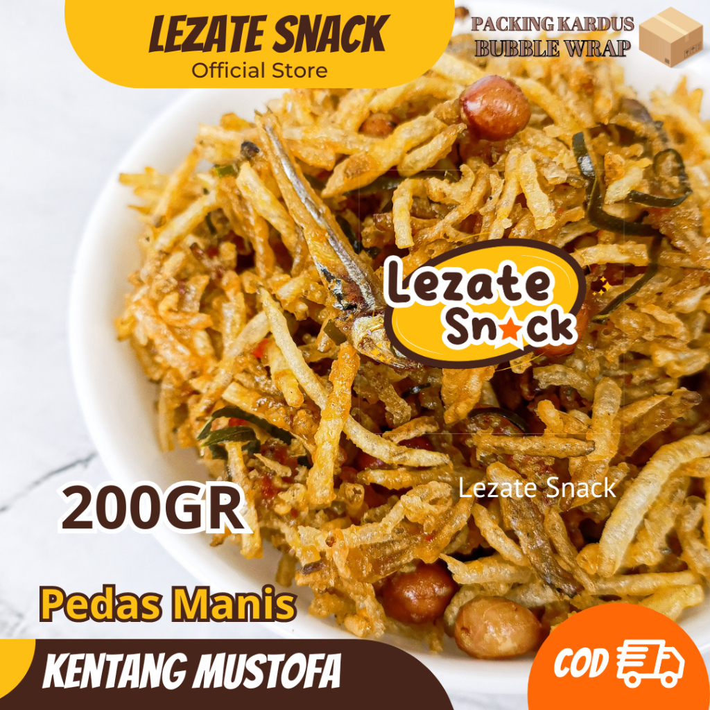 

Kering Kentang Mustofa Pedas Manis Daun Jeruk 200gr Murah Enak Renyah / Klengkam Solo Kering Kentang Balado Mustofa Teri Kacang WAP