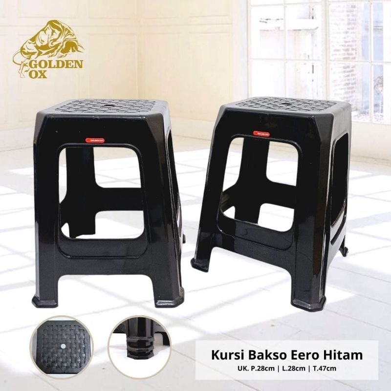 Kursi Bakso Rotan Hitam Eero / Kursi Rotan / Kursi Bakso / Kursi Plastik / Kursi Murah