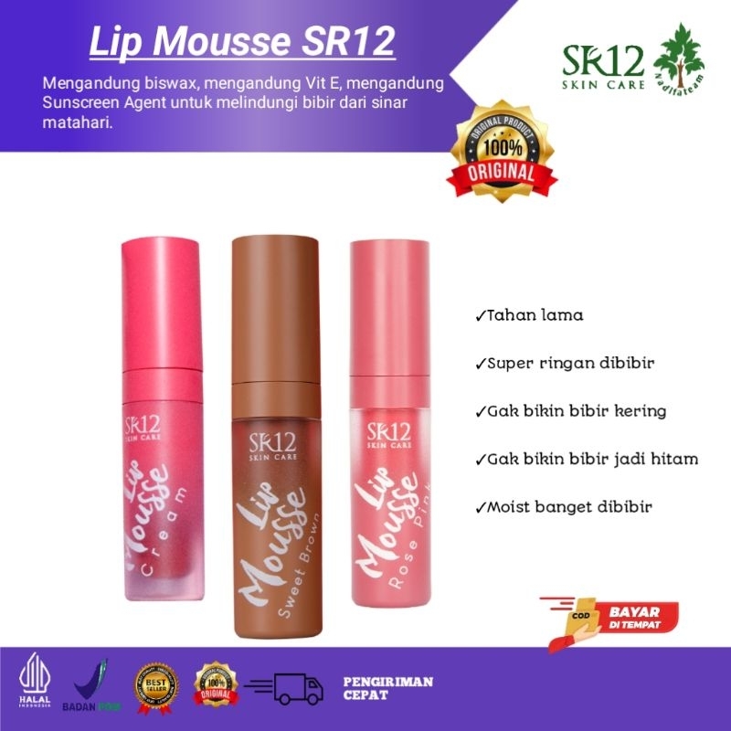 LIP MOUSSE SR12 / Lipstik - Lipstik Tahan Lama - Lipstik Tahan Lama Dan Anti Air - Lipstik Tahan Lam