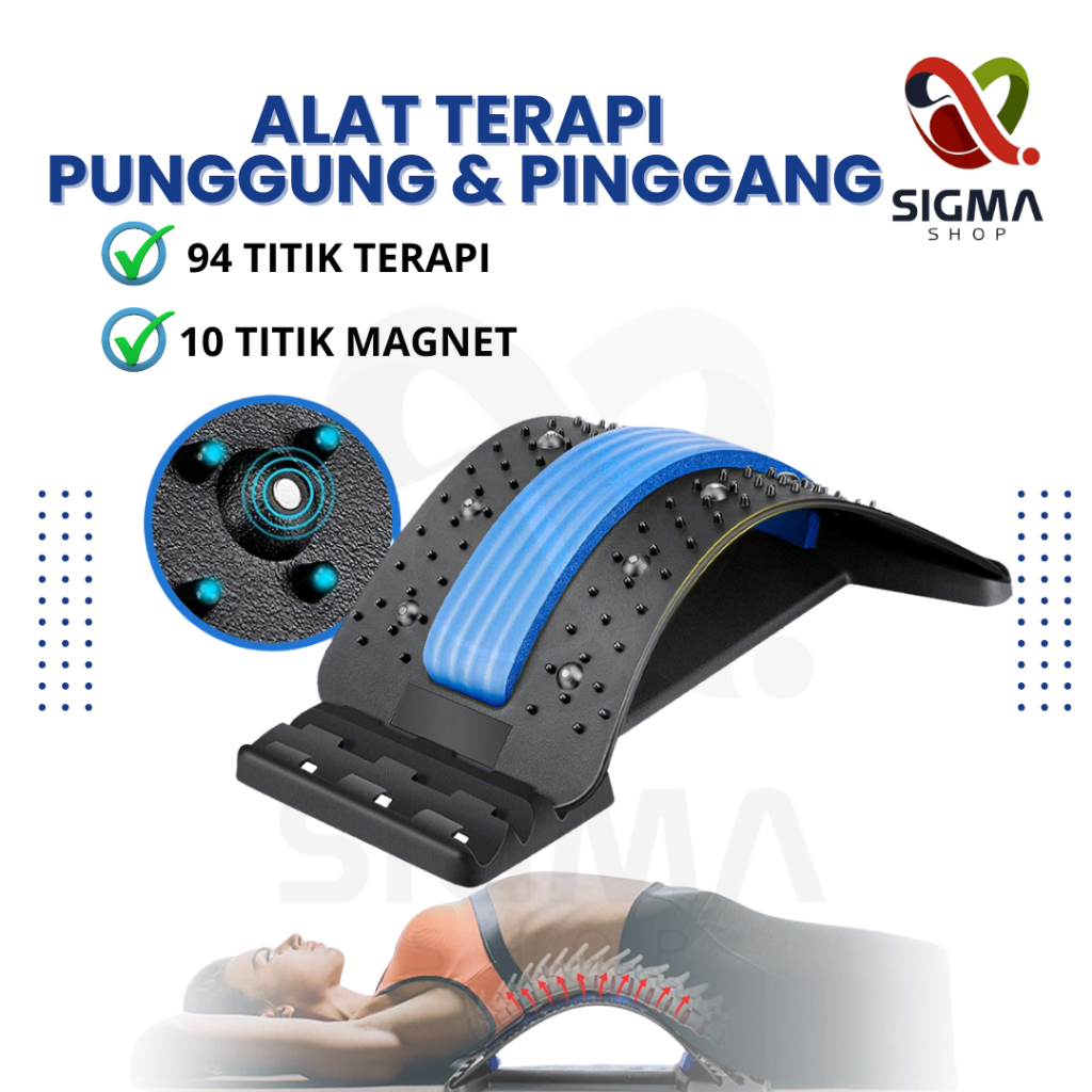 Alat Terapi Punggung Pijat Badan Bungkuk Pegal Sandaran Kursi Refleksi Pijit Sakit Pinggang Magnetik