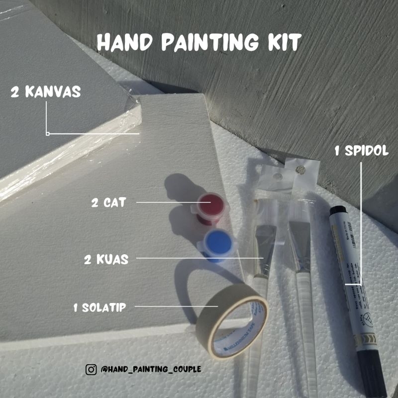 

Hand Painting kit 1 set Canvas 20x20cm