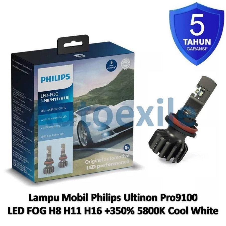 Philips Ultinon Pro9100 LED FOG H8 H11 H16 12V 5800K White Putih Xtreme Gen4 Lampu Mobil HRV Agya Ay