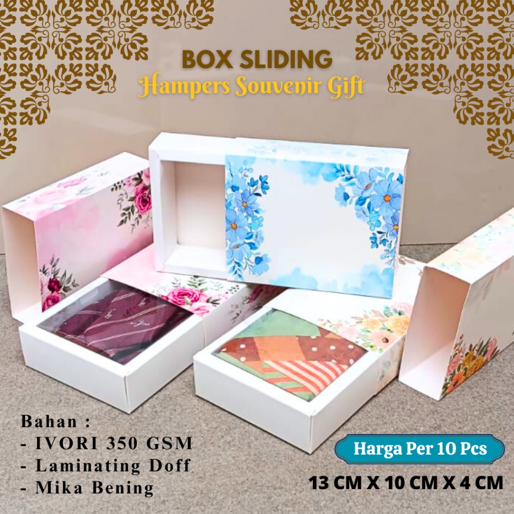 

BOX SLIDING MOTIF 1 Pcs SLIDING BOX KEMASAN GIFT HAMPERS HIJAB PACKAGING