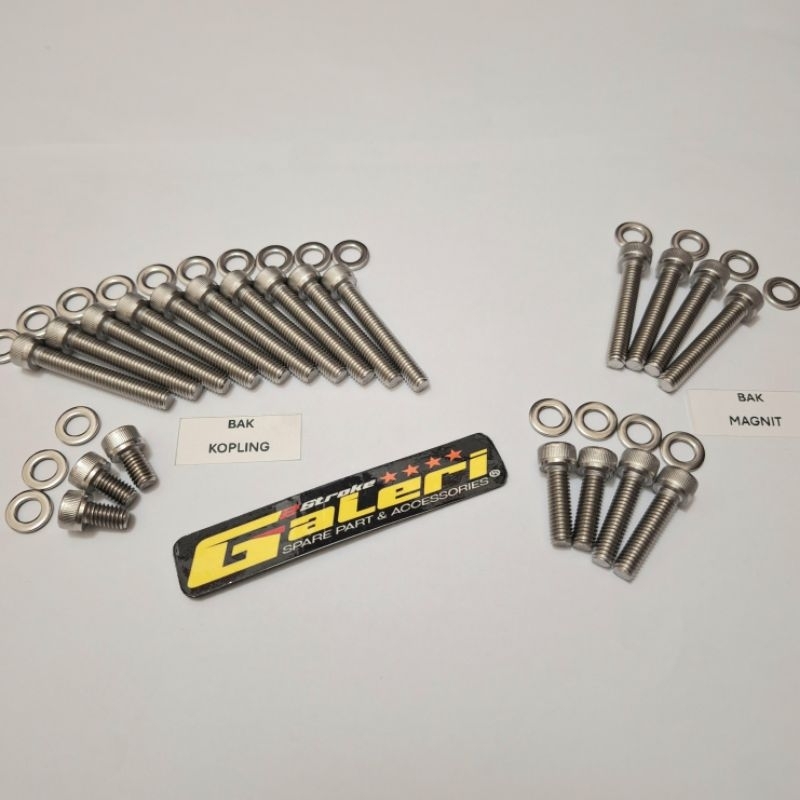 Baut Blok Mesin SUPRA X 125 KARISMA KIRANA Baut L Stainless BAK KALTER 100% STAINLESS