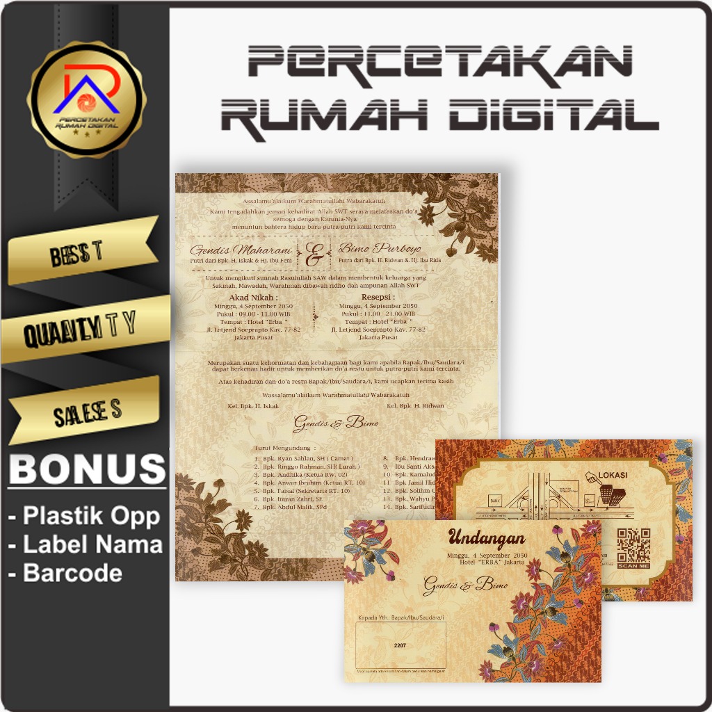 Undangan Semi Amplop Murah Motif Batik Erabaru