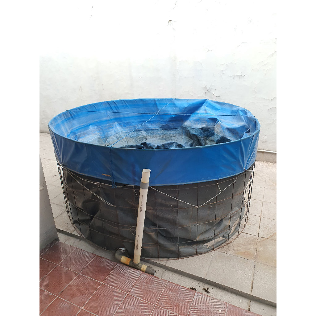 Kolam Terpal Bulat Bundar Diameter D2m T1m Bahan Orchid Fullset Kolam Ikan Tinggi Diameter 2m Tinggi