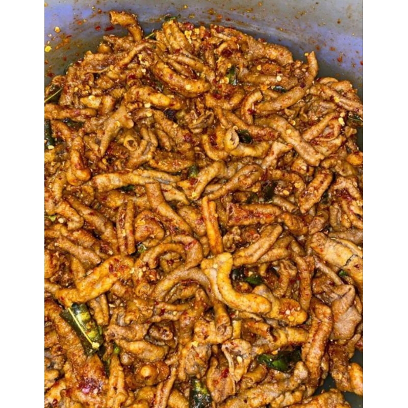 

Keripik usus Jawara pedas daun jeruk dan original 100 Gram