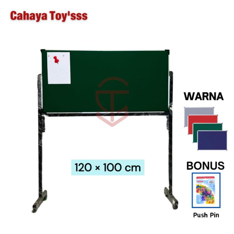

Mading Karpet / Pin Board / Papan Pengumuman + Standing 120 × 100 cm