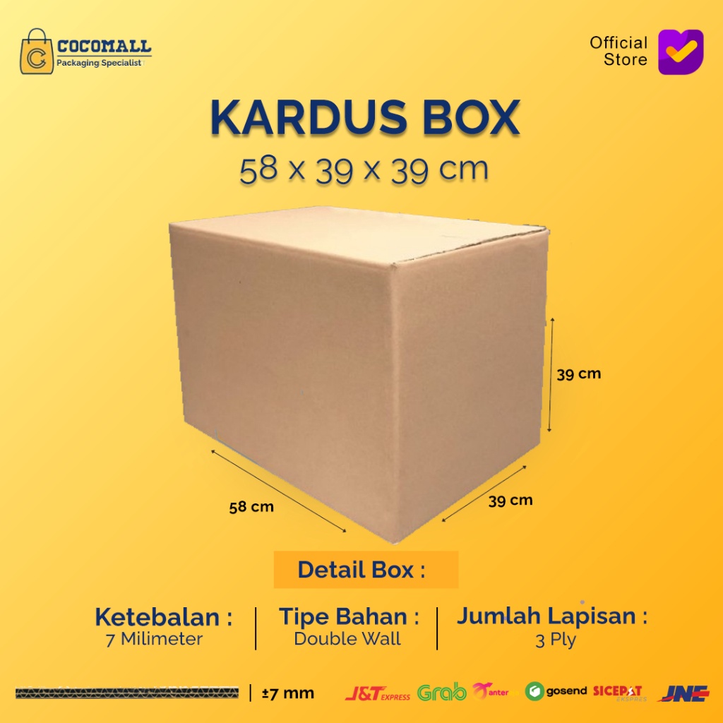 

Kardus Karton Box Besar 5x39x39 CM Doue Wall Dus Packing dahan Jumbo Kokoh Tebal Polos