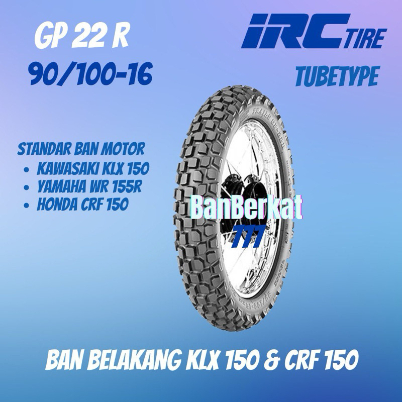 PROMO ban motor standar KLX 150 IRC Trial GP22R Uk 90 100 16 Prod 2026 Tubetype