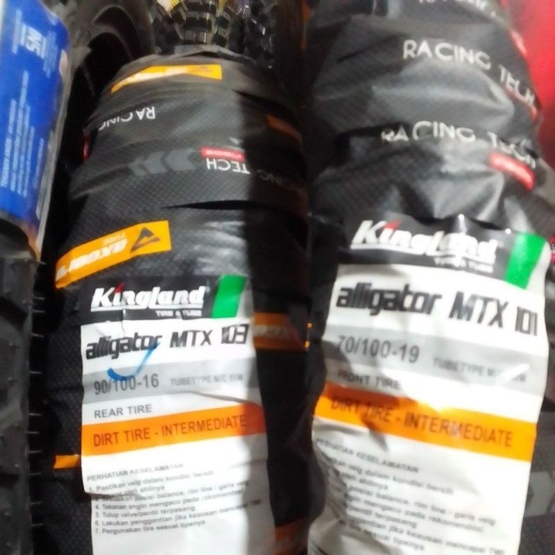 Ban trail kingland ring 16/19 sepasang depan dan belakang ukuran 90-100/16 dan 70-100/19.ban motor c