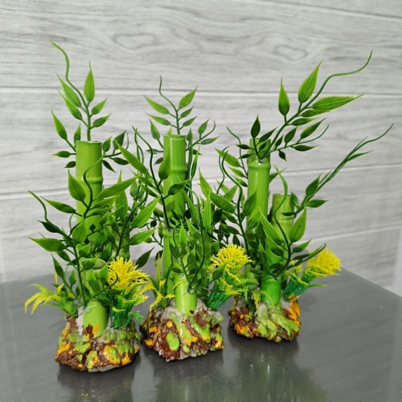 Hiasan Aquarium Bambu akuarium Bunga Bambu hiasan aquarium