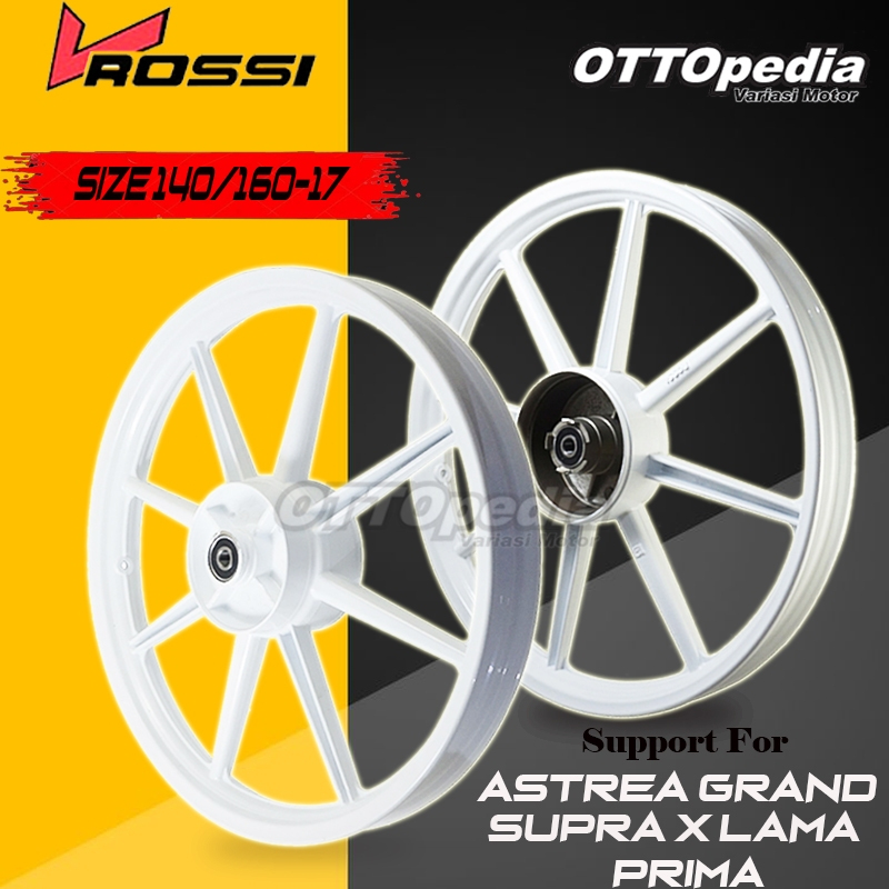VELG PELEK RACING VROSSI GRAND PALANG 8 UK RING 17 LEBAR 140 DEPAN 160 BELAKANG HITAM