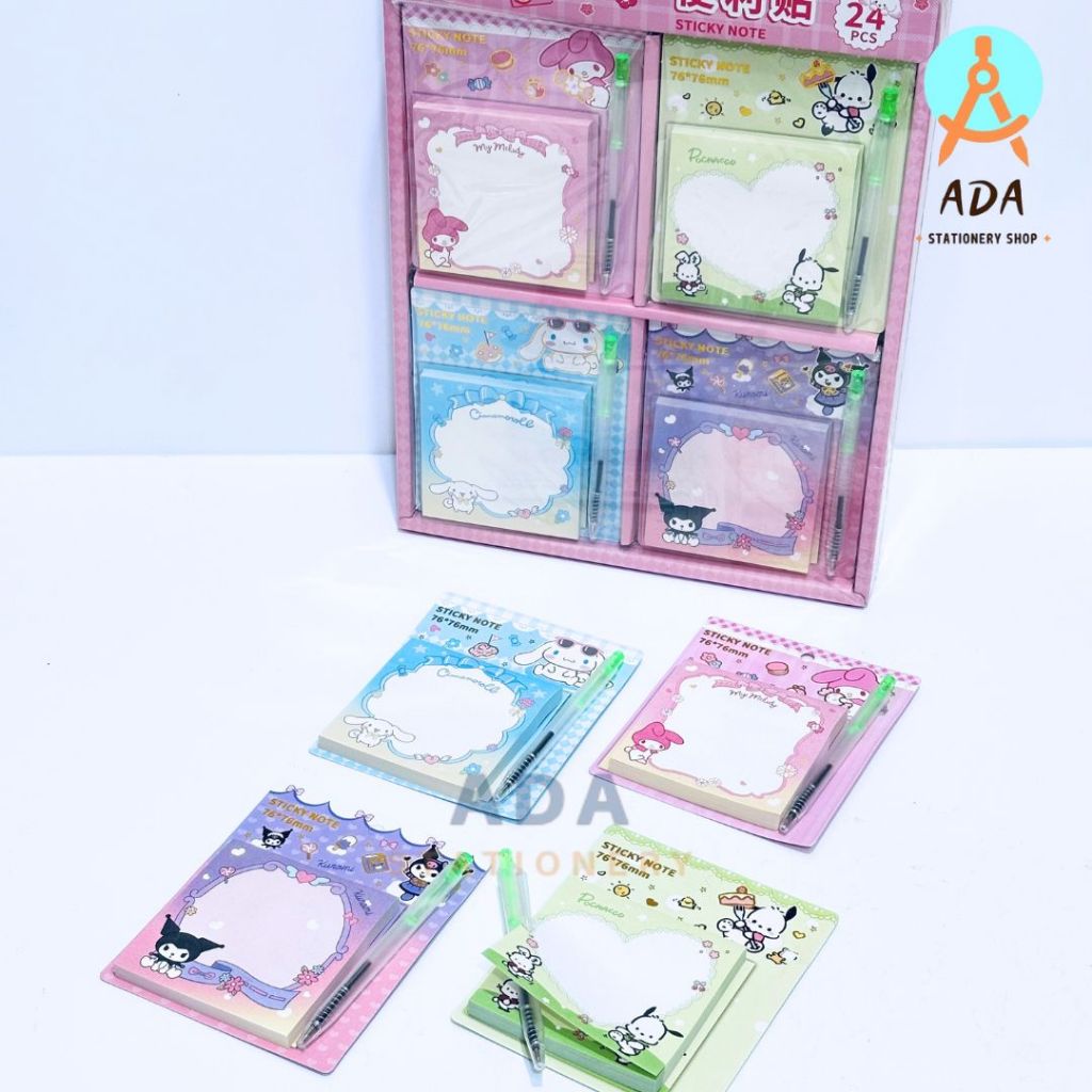 

GROSIR STICKY NOTE SANRIO + 1 PULPEN / A02-8/ GROSIR=GAMBAR RANDOM