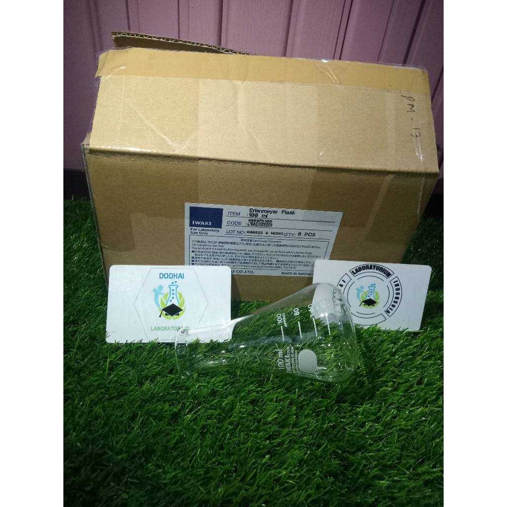 Erlenmeyer 100 ml Iwaki, Erlenmayer, Elemayer, elemeyer merk Iwaki