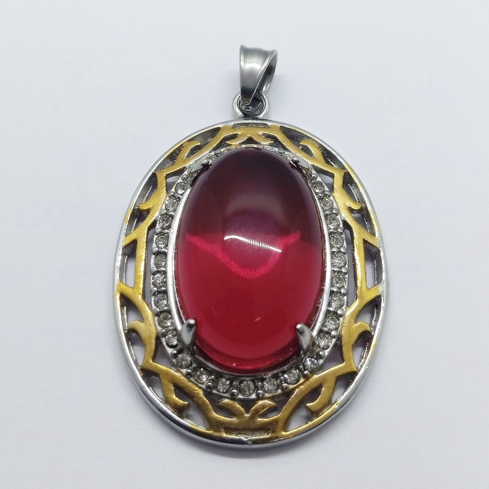 Liontin Batu Merah Siam Jumbo Titanium