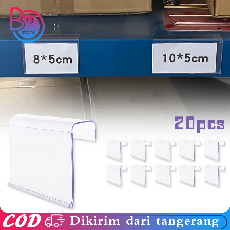 

Isi 20pcs Label Harga Mika 10x4.5cm Price Tag Holder Serbaguna Label Harga Jepit Minimarket Price Tag Label