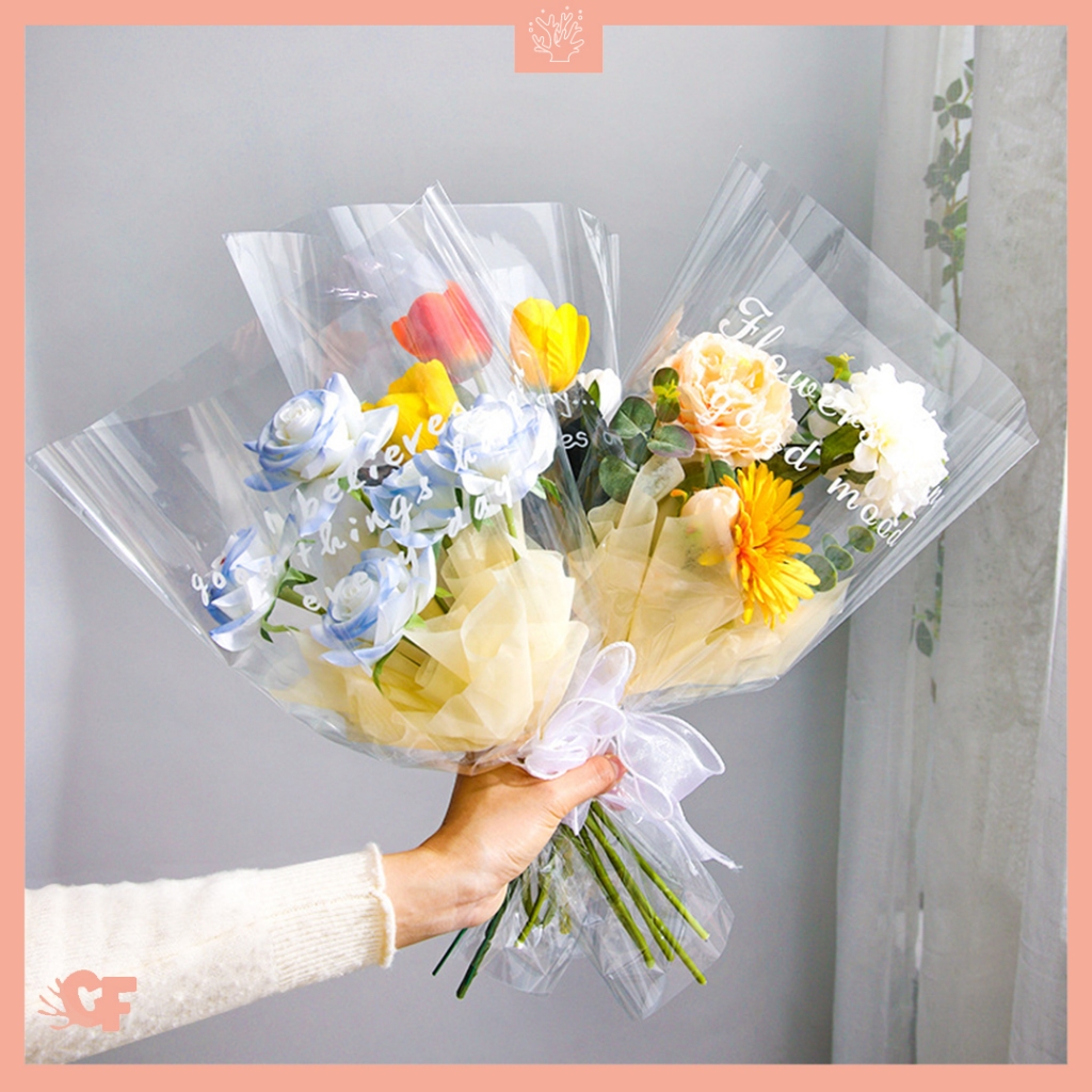 

20 LEMBAR Plastik OPP Buket Bunga Flower Wrapping OPP Cellophane KB6156