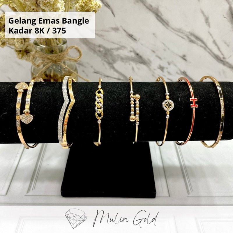 Gelang Emas Bangle Kadar 8K / 375 ASLI 100% - Toko mas mulia bekasi