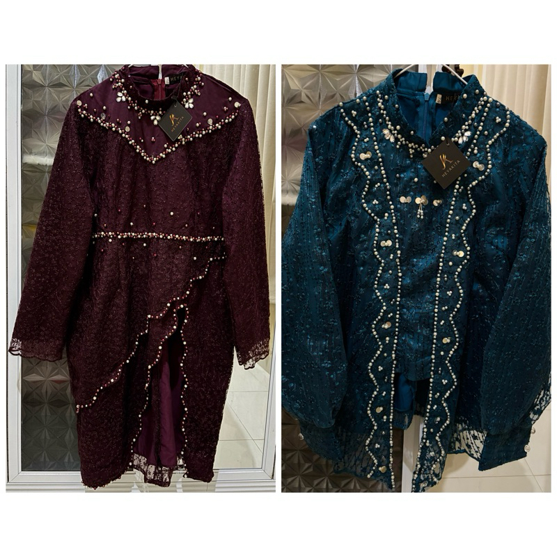 ORI AKITA GHINA TUNIK Burgundy ORI AKITA MEGA KUTUBARU Emerald Kebaya Wisuda Kebaya Lamaran Kebaya B