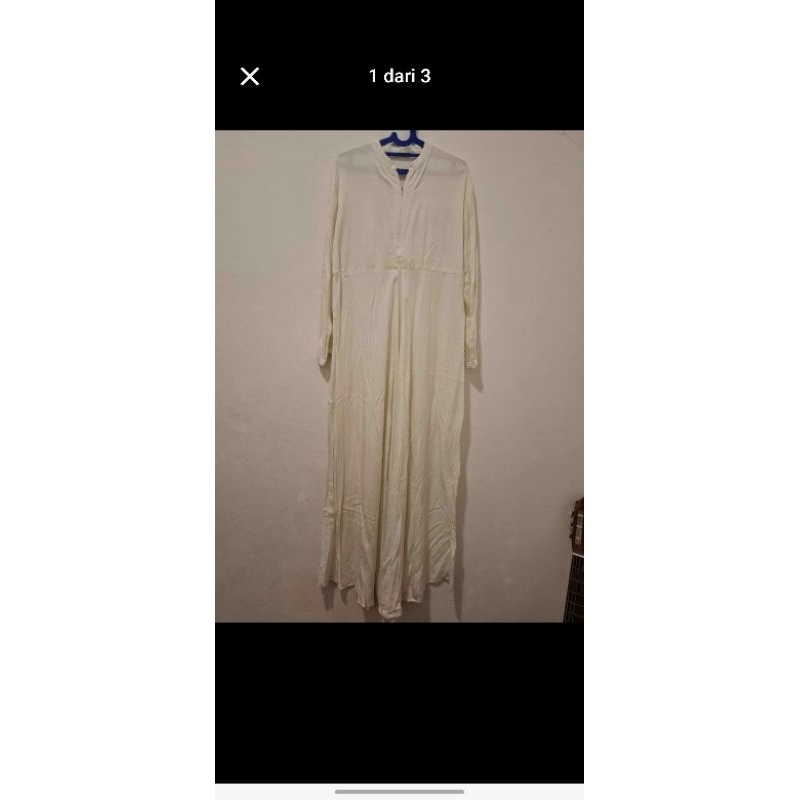 gamis rayon twill putih