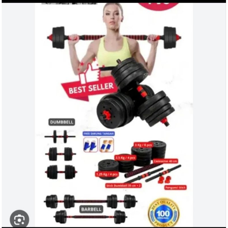 BODYMASTER 40kg, Dumbell Barbell ABS PVC Dumbell terlaris
