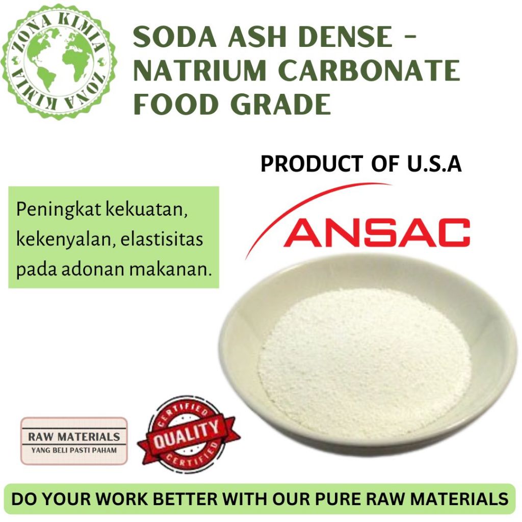 

1 KG Soda Ash Dense Natrium Carbonate Food Grade Peningkat Kekuatan Adonan Makanan Bakso Mie Original USA