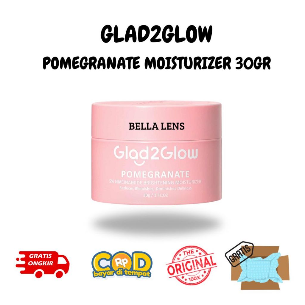[PROMO] GLAD2GLOW Pomegranate Niacinamide Brightening Moisturizer 30g - Moisturizer Glad2Glow pink