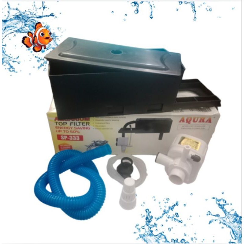 Pompa Aquarium Box Filter Lengkap Top filter ARMADA AM / KIYOSAKI AR / AQURA SP 333