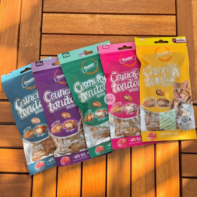 Crunchy & Tender Gnawlers 65 gram | Snack for Cat | Nutrisi Kucing dari 100% daging Ayam/Tuna/Salmon