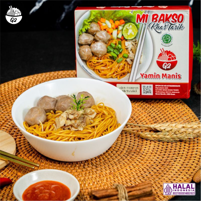 

Mie Bakso Instan G2 Khas Tasik Daging Sapi Asli Tanpa Pengawet - Rasa Yamin Manis & Yamin Asin