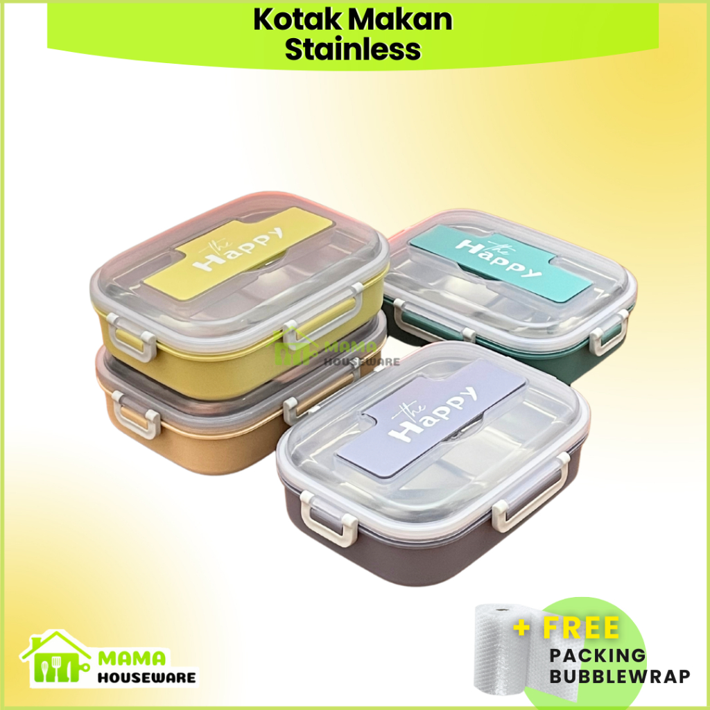 Kotak Makan Stainless-Mamahouseware/Tempat Makan Stainless/Tempat Makan Aesthetic/Kotak Makan